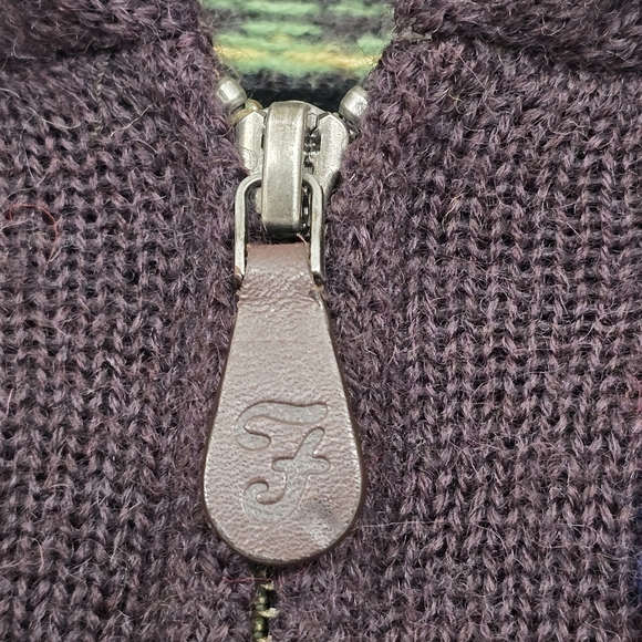 Farah Falcon Vintage 100% Wool Men's Fairisle Shawl Collar Cardigan Sweater S - Picture 6 of 12